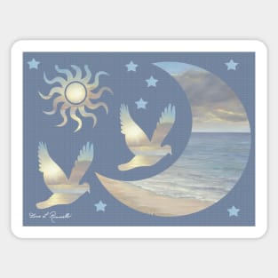 MOON AND THE STARS Sticker